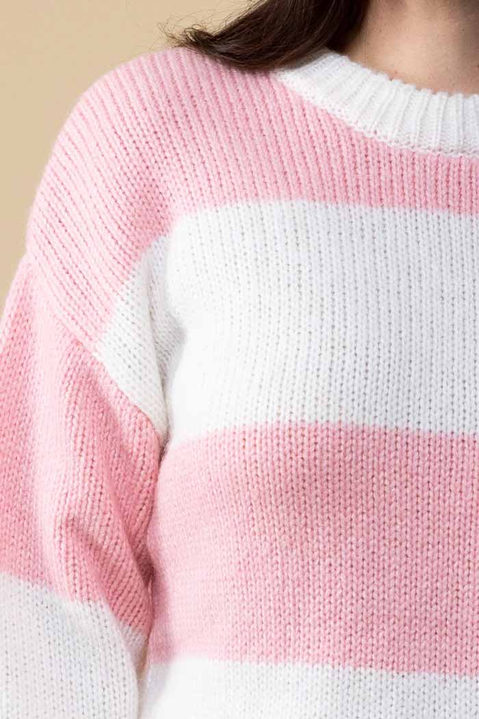 Smith Knit Jumper - Pink White