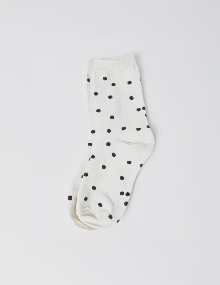 Socks -  White With Black Dots