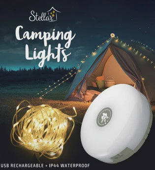 SOLAR Camping Lights 10m - Warm White