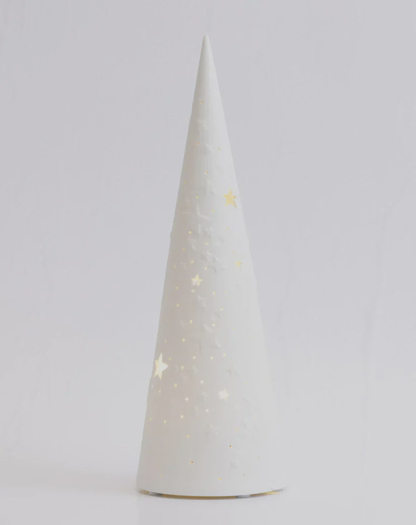 Starry White Porcelain USB Table Top Tree