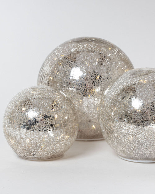 Crackle Silver Orb 18cm