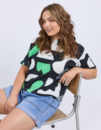 Stijl Tee - Abstract Yardage Print