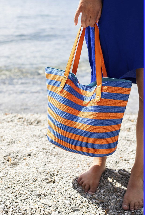 Summer Stripe Bag - Blue & OJ