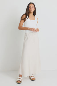 Summit Natural Tie Waist Bias Maxi Skirt