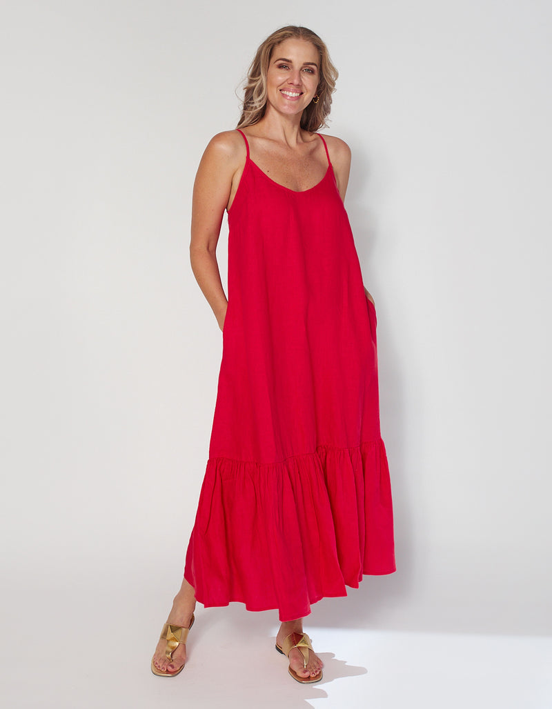 Sunset Dress - Cherry – Girl Next Door Fashion