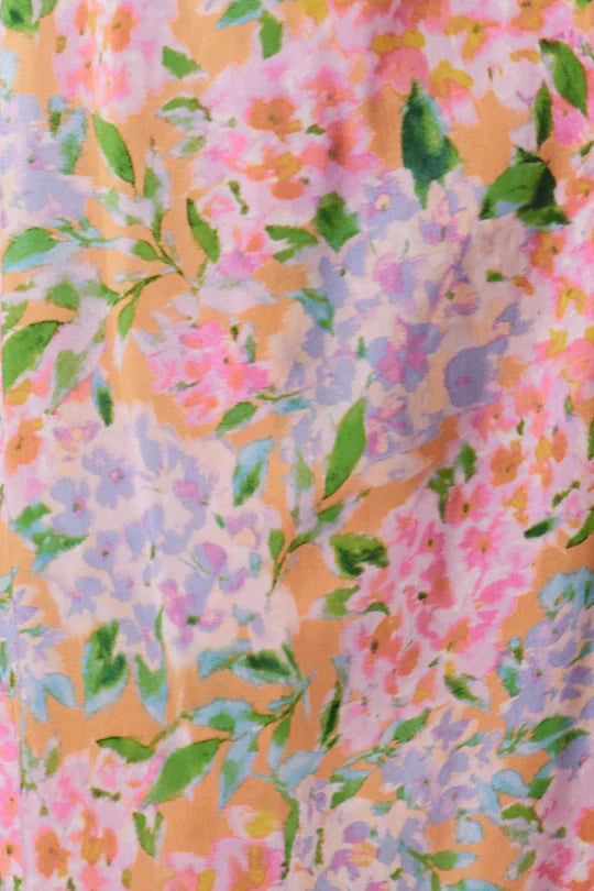 Botanical Shirt Dress - Sunset Hydrangea