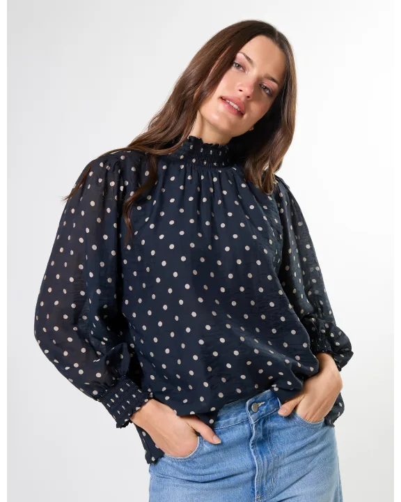 Sylvie Blouse - Midnight Dot