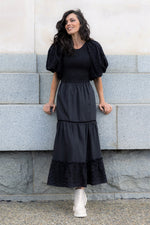 Piha Dress - Embroidered Black.