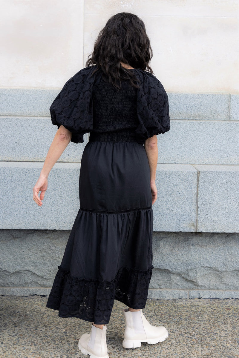 Piha Dress - Embroidered Black