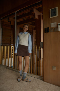 Tonia Knit Vest - Cream/Mushroom