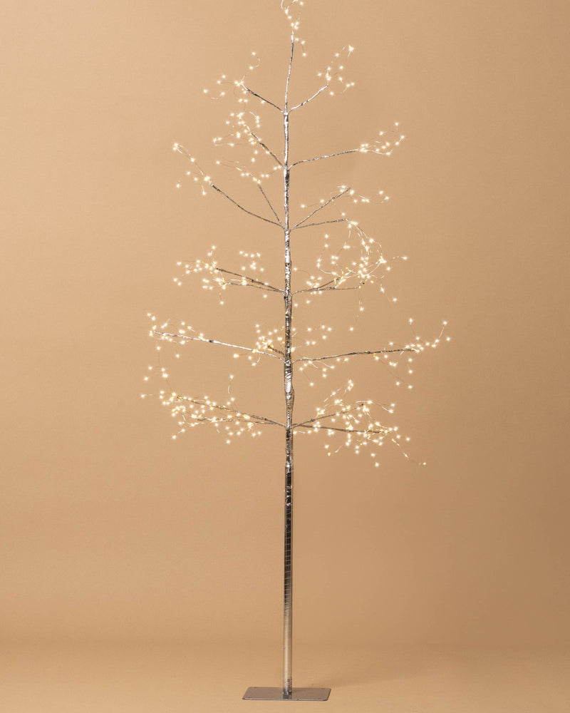 Arctic Birch Seed Light Tree - Tall - Silver