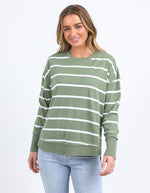 Farrah Stripe Long Sleeve - Sage & White Stripe