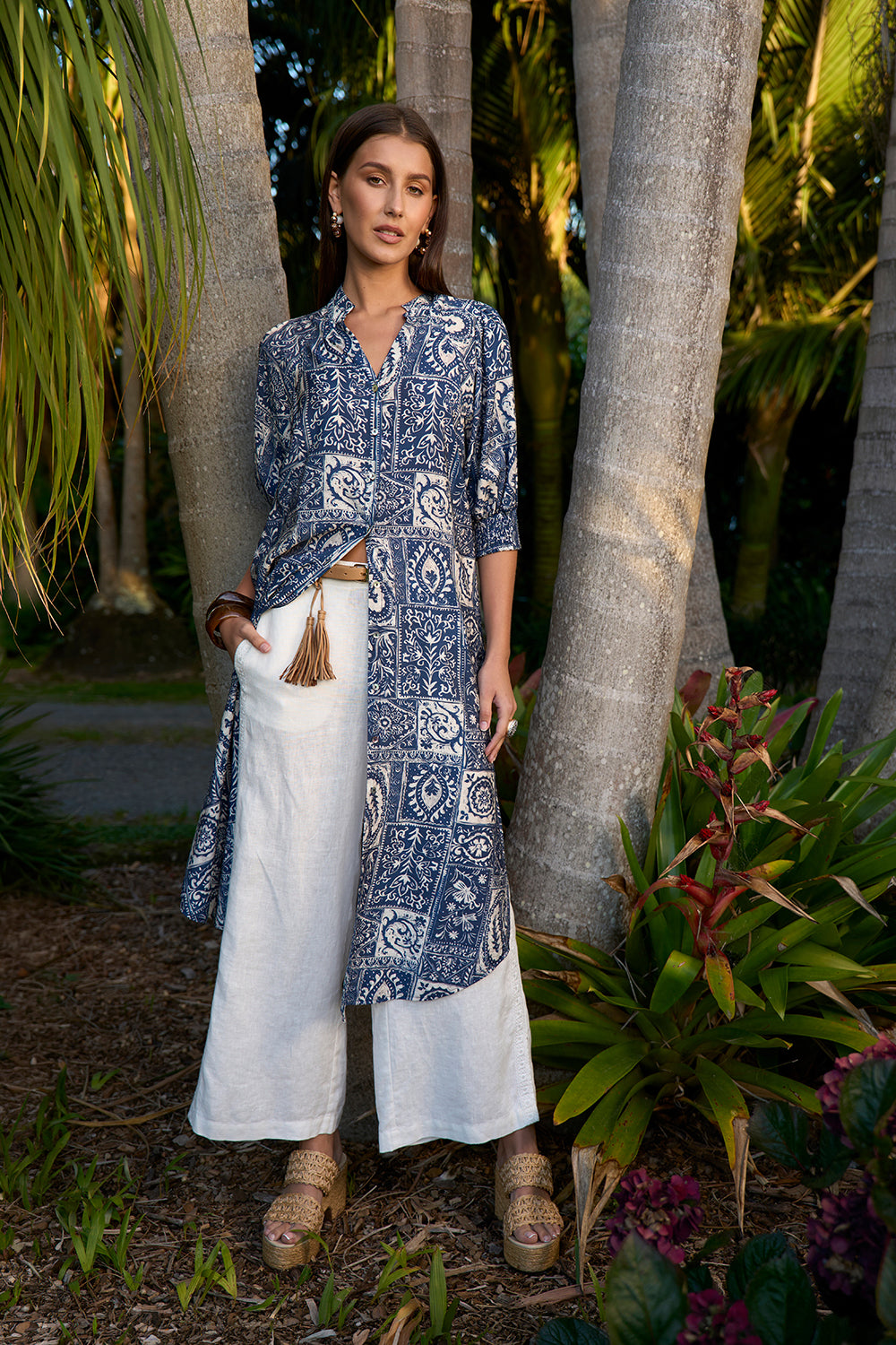 Taja Shirt Dress - Ink Multi