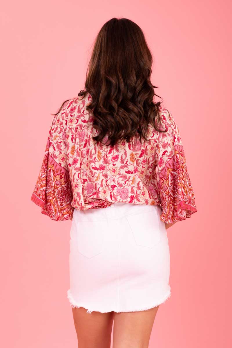 Terese Top - Pink Boho