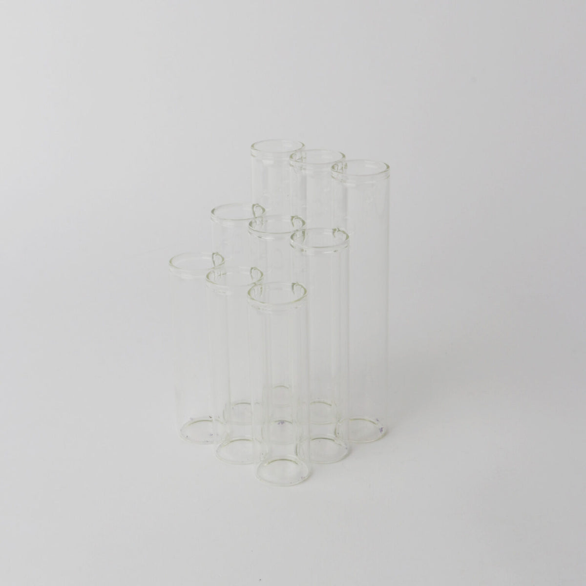Test Tube 9pc Vase 3x3 Sloped  H:15-10cm