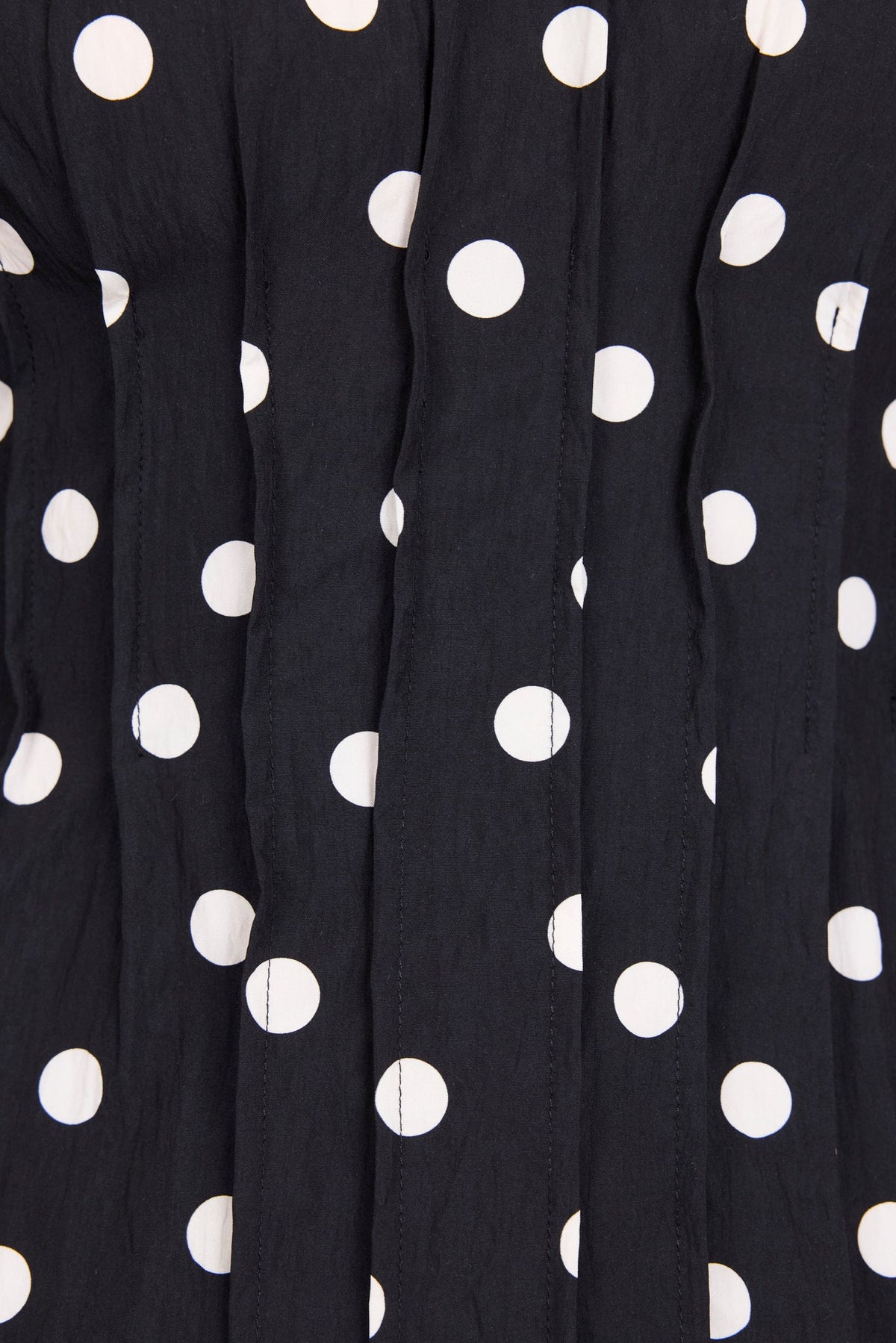 Theatrical Black Polka Dot Pintuck Shaped SS Top