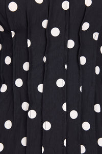 Theatrical Black Polka Dot Pintuck Shaped SS Top