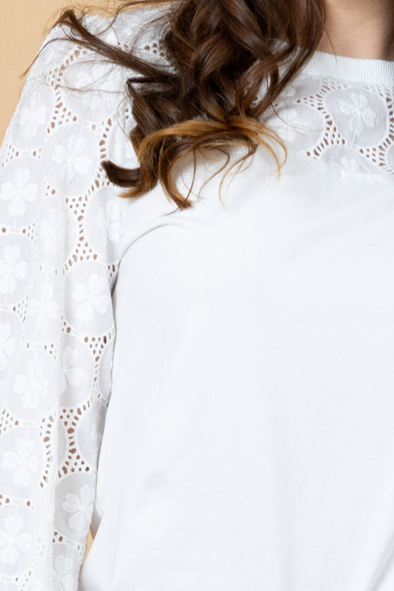 Tommy Embroidered Top - White