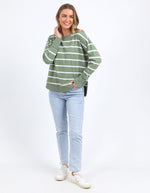 Farrah Stripe Long Sleeve - Sage & White Stripe