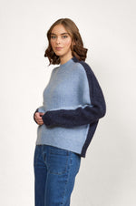 Two Tone Sweater - Sky Blue/Ink