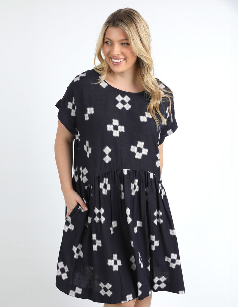 Positano Dress - Navy Print