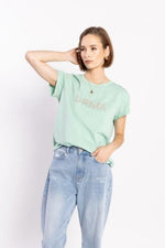 Drma Zoe Tee - Mint/Ecru