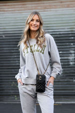 Everyday Sweater - Grey w Khaki Logo