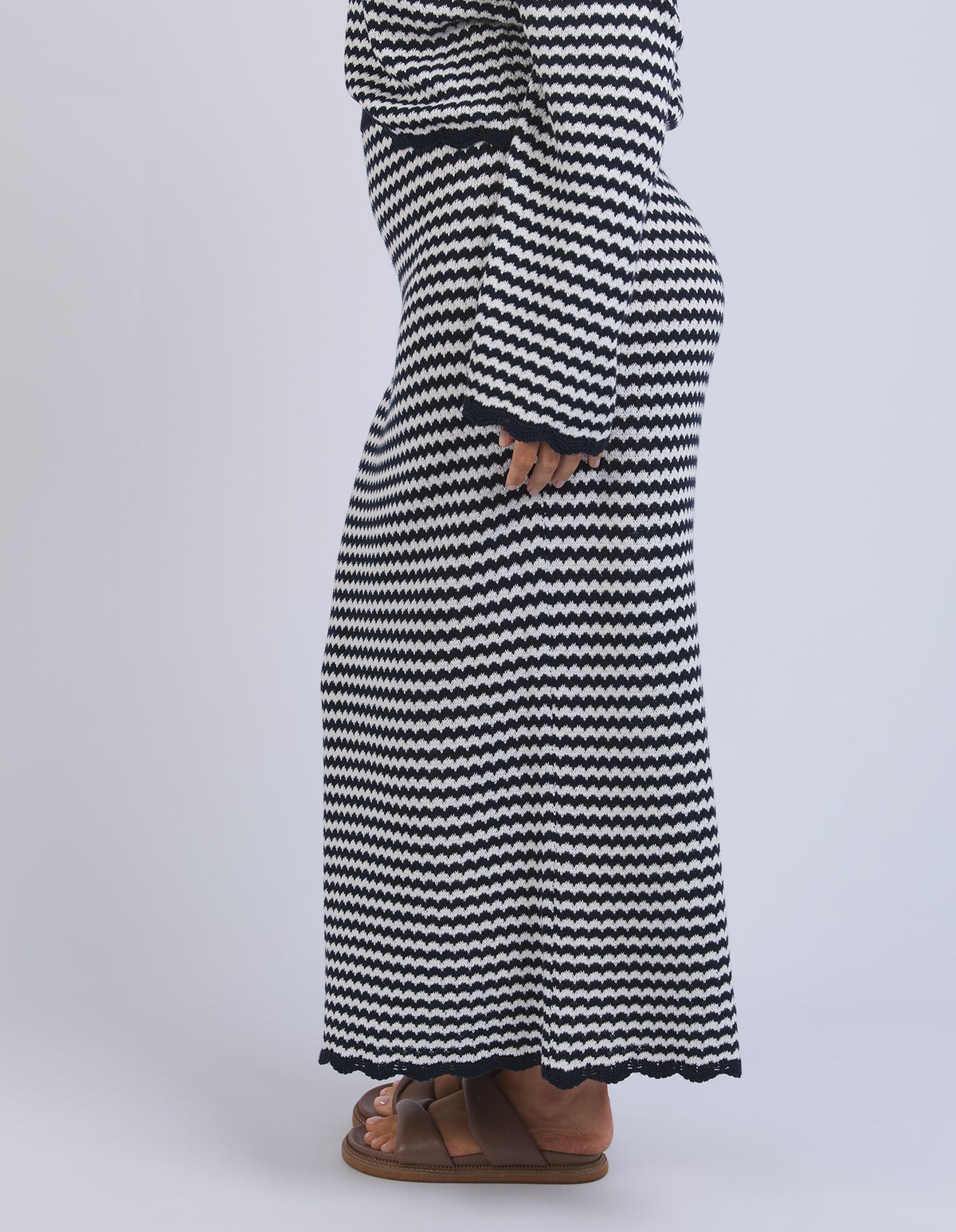 Rosie Stripe Skirt - Navy/White