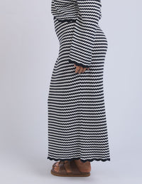 Rosie Stripe Skirt - Navy/White
