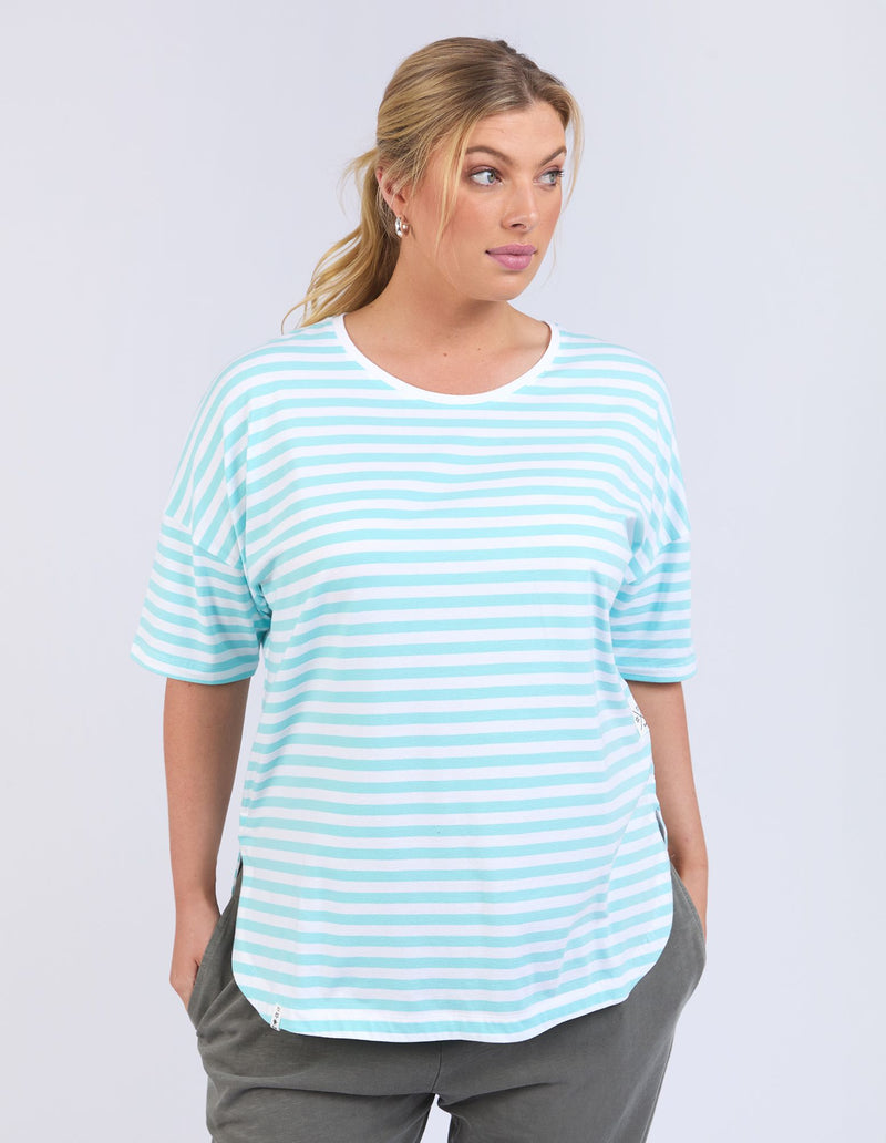 Lauren S/S Tee - Tonic Blue/White Stripe