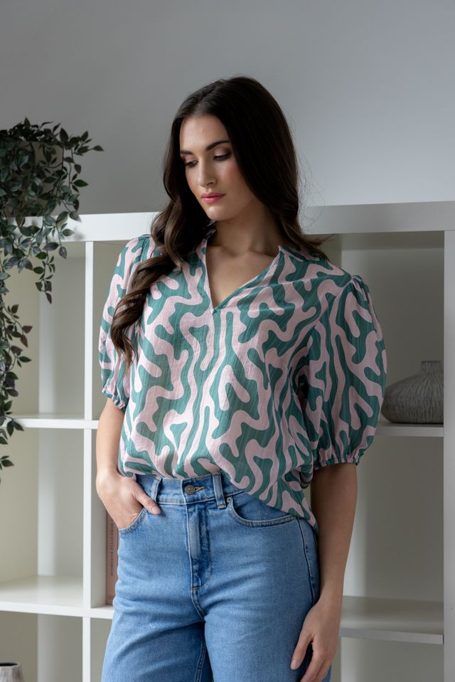 Vacation Top - Blush Swirl