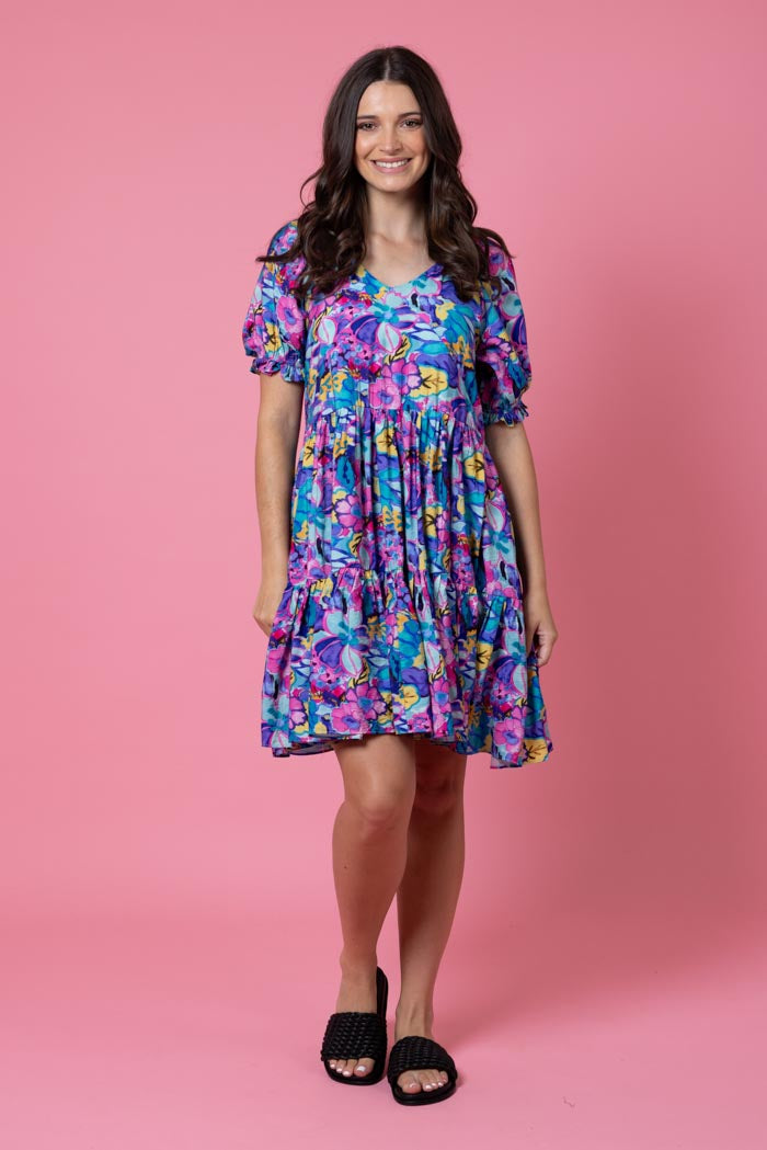 Veronica Dress - Purple Floral