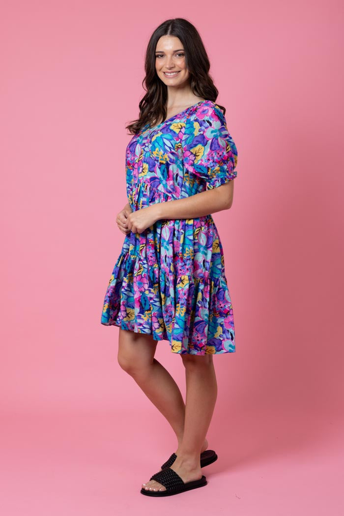 Veronica Dress - Purple Floral