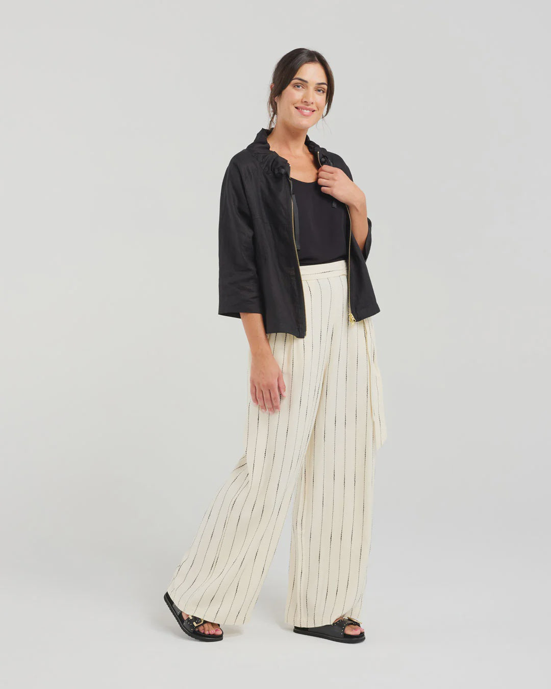 Victoria Zip Front Jacket - Black
