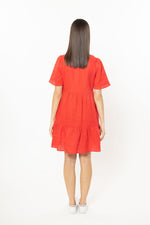 Victoria Mini Dress - Strawberry Linen