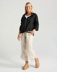 Victoria Zip Front Jacket - Black/Nickel Zip