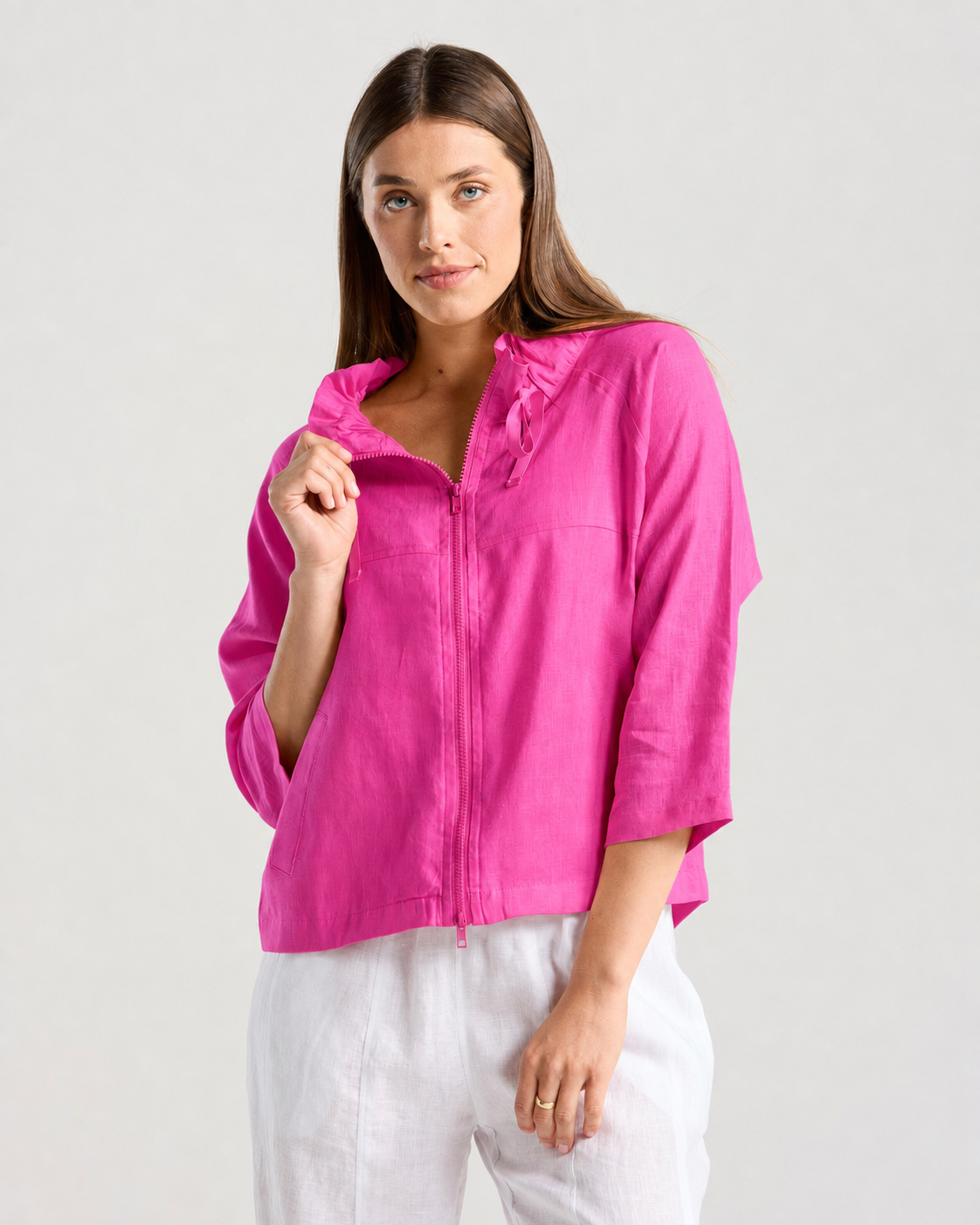 Victoria Zip Front Jacket - Rose Violet