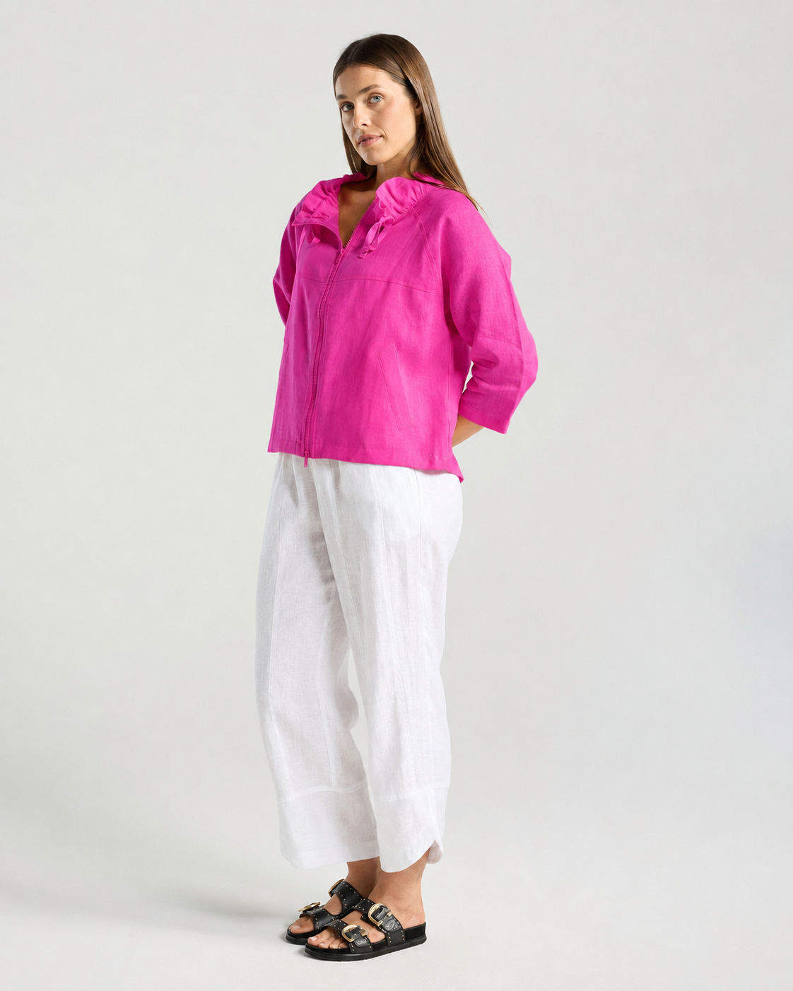 Victoria Zip Front Jacket - Rose Violet