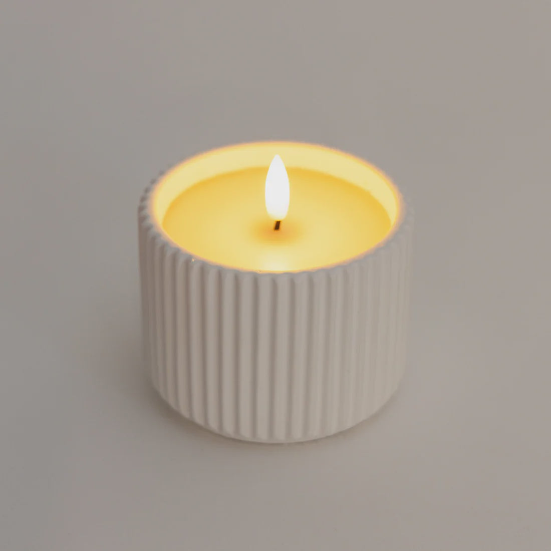 White Cement Blend LED Candle - 7cm