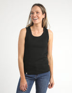 Rib Crew Tank - Black