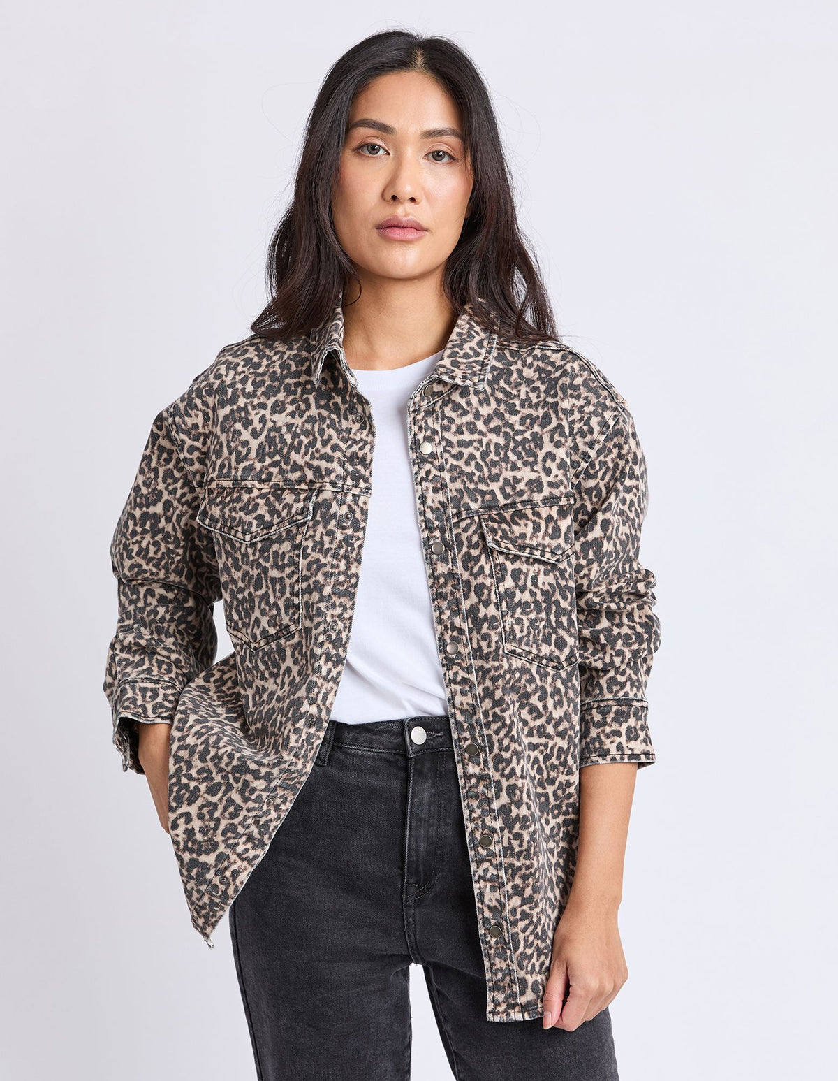 Leopard Denim Shirt - Leopard Print