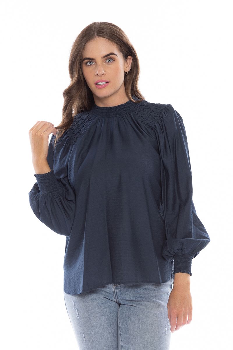 Waltz Blouse  - Navy