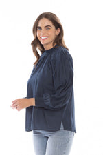 Waltz Blouse  - Navy