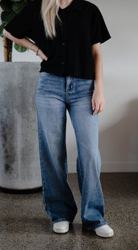 Wendy Wide Leg Denim Blue - Girl Next Door Fashion