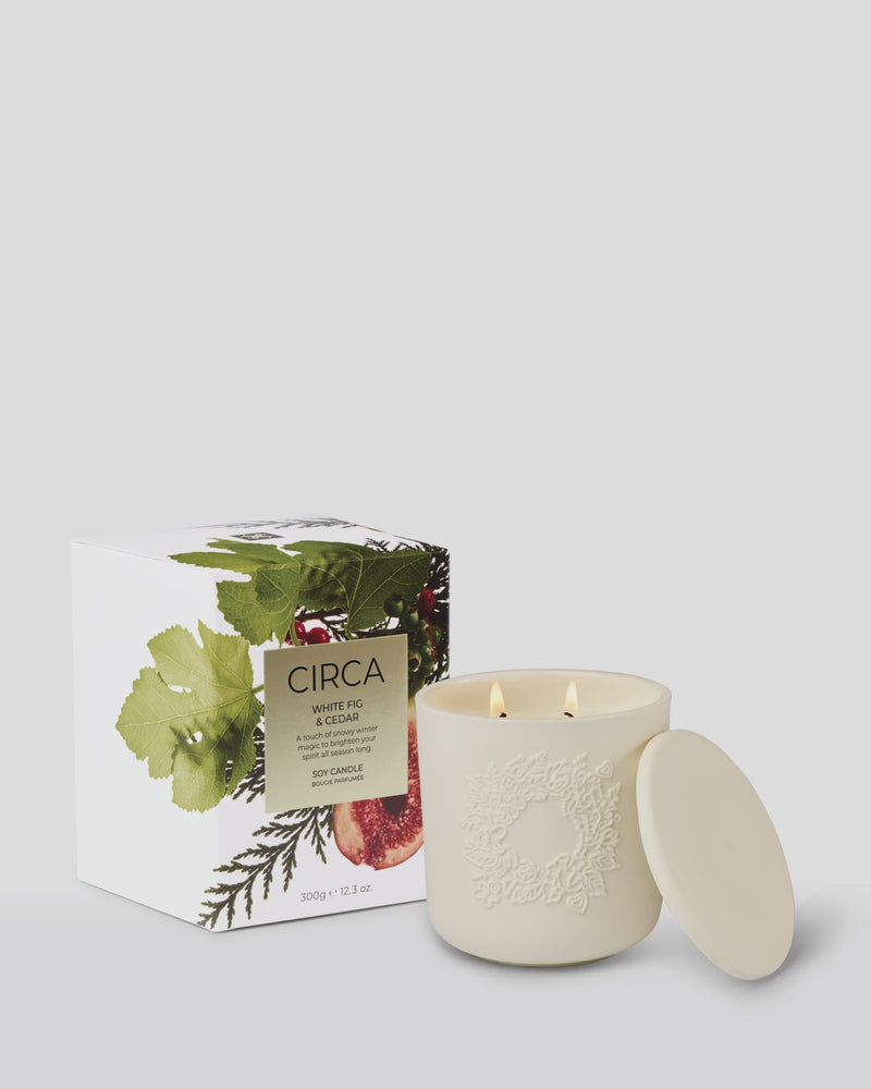300g Christmas Soy Candle - White Fig & Cedar