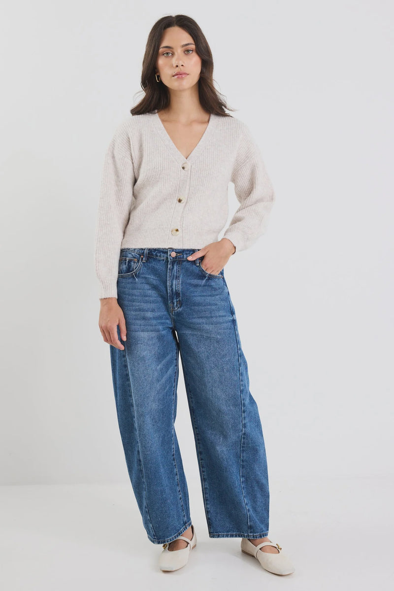 Wholesome Oat Chunky Knit Cardigan