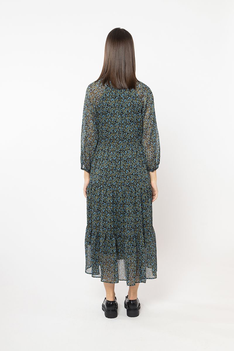 Willow Maxi Dress - Blue Scattered Floral.