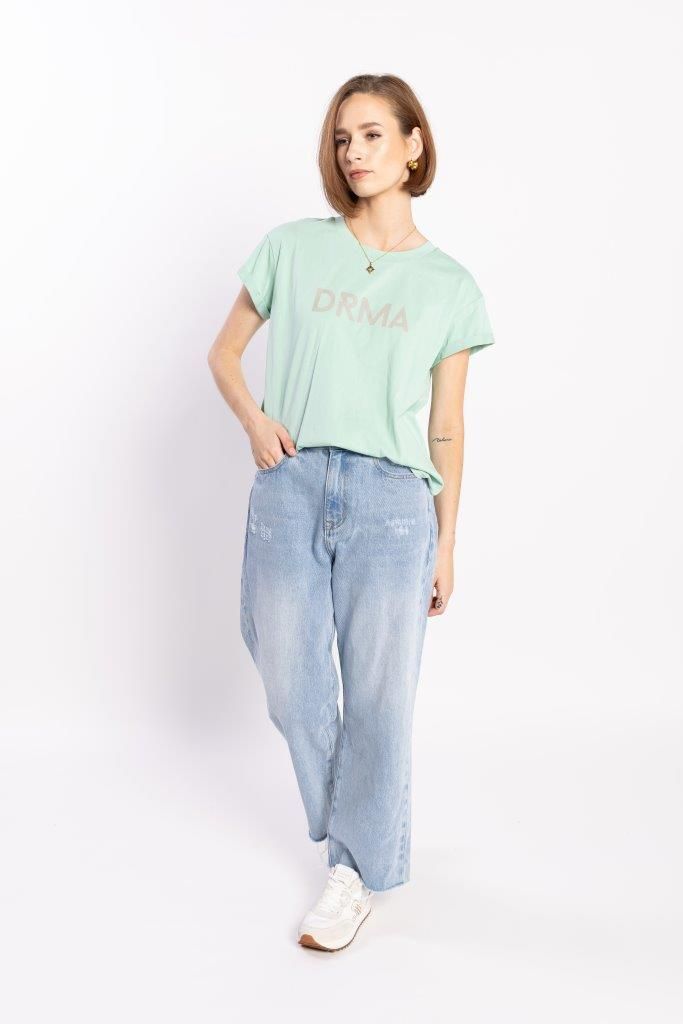 Drma Zoe Tee - Mint/Ecru