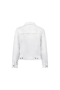 Linen Jacket with Frayed Seams - White