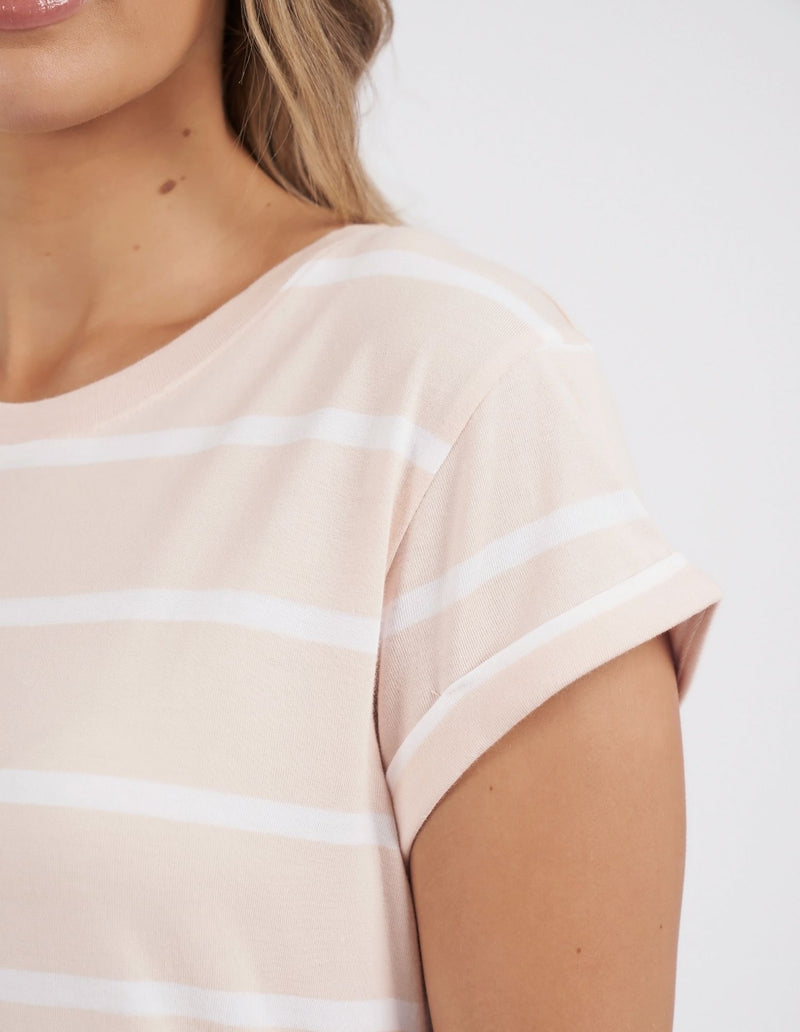 Manly Stripe Tee - Barely Pink